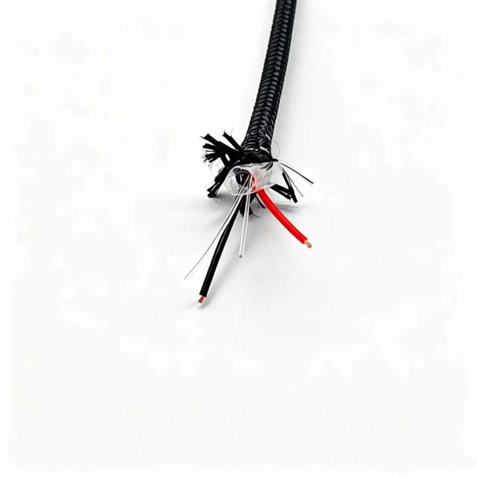 Lightweight Tethered Drone Power Cable 2×0.2mm² Alloy Conductor FEP Insulation 800D Elastic Yarn Braided For Aerial Hover Drone manufacturers